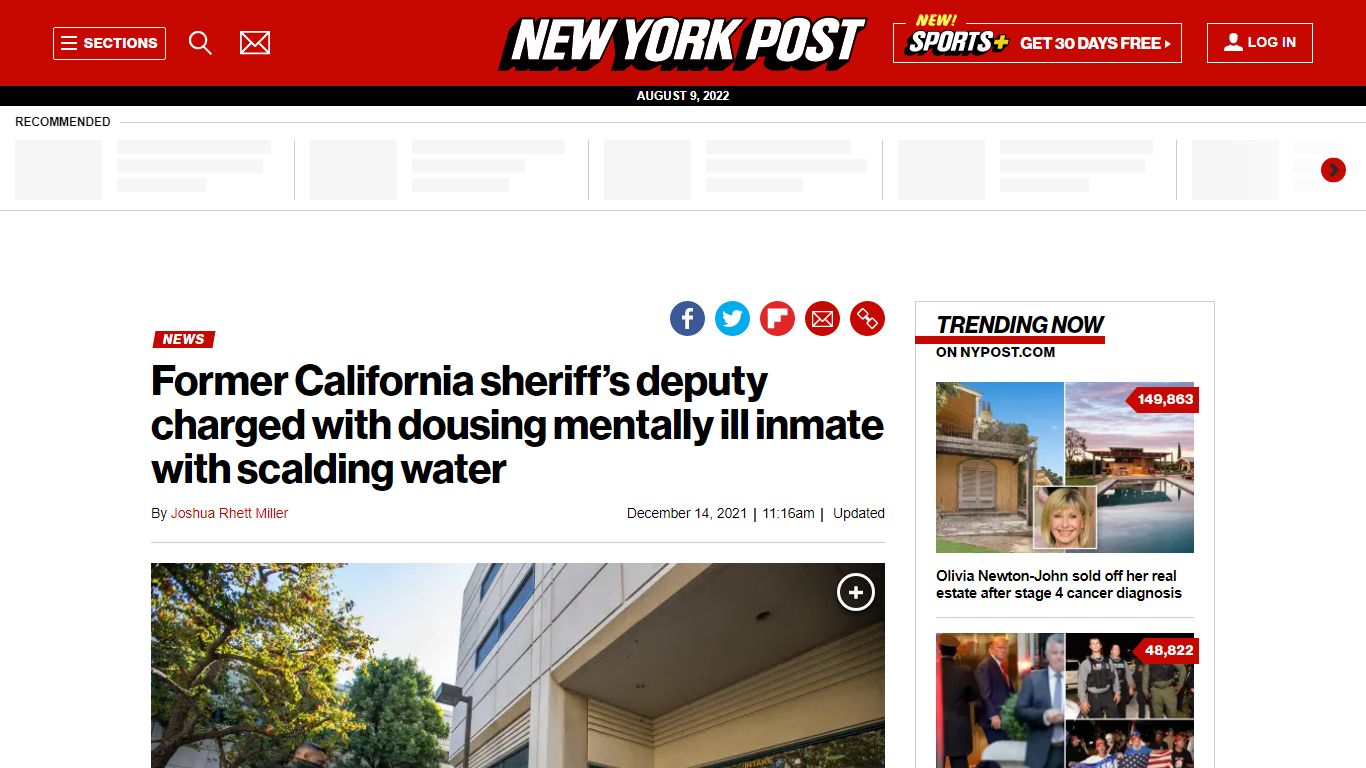 California sheriff's deputy charged with dousing mentally ...